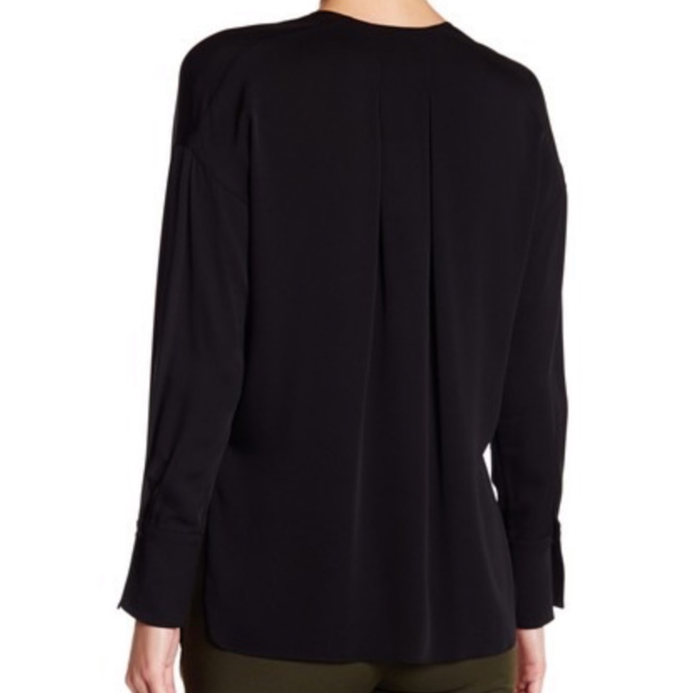 Vince Split Neck Silk Blouse - Picture 2 of 7